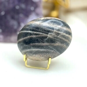 Black Moonstone Palm Stone